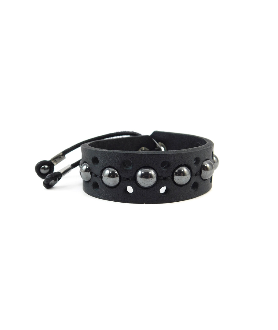 Exclusive Hematite leather bracelet