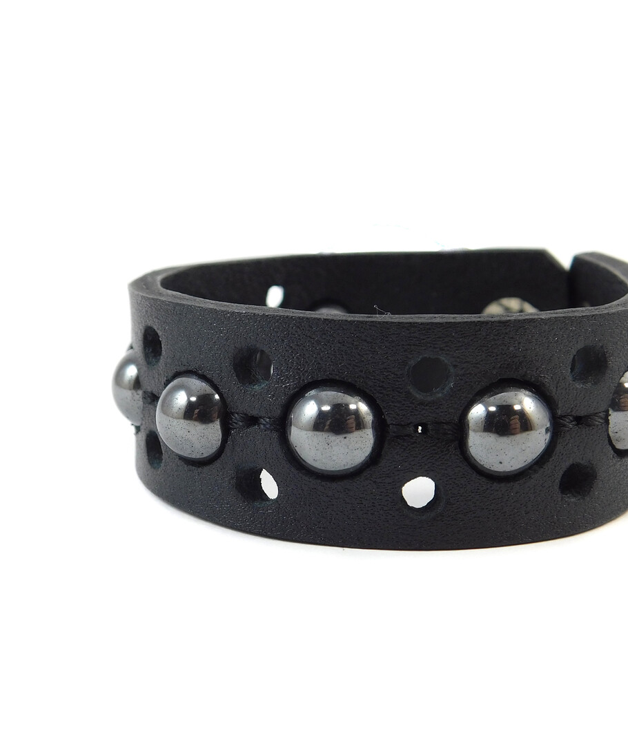 Exclusive Hematite leather bracelet