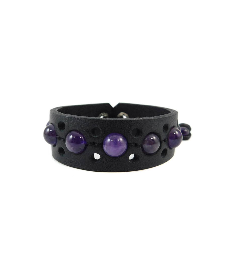 Exclusive Amethyst leather bracelet