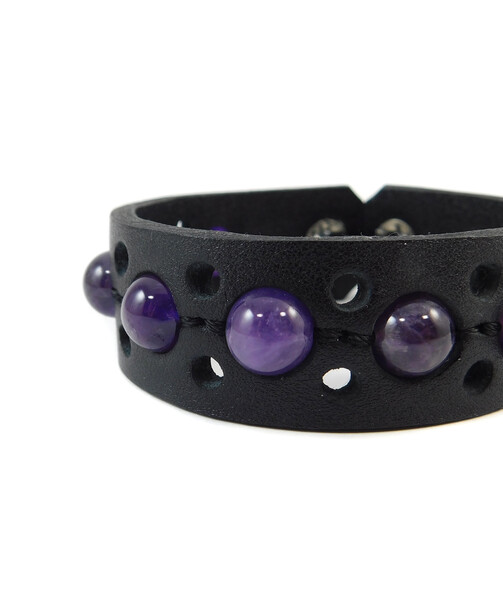 Exclusive Amethyst leather bracelet