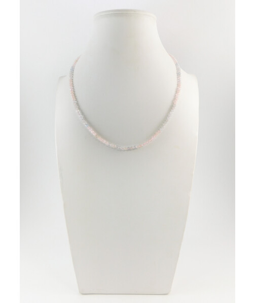 Morganite faceted necklace, silver