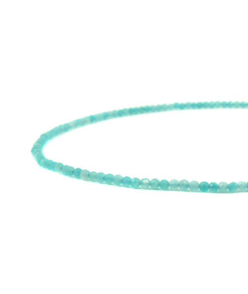 Amazonite faceted necklace, silver