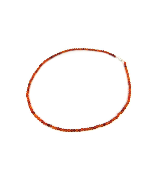 Carnelian facet necklace, silver