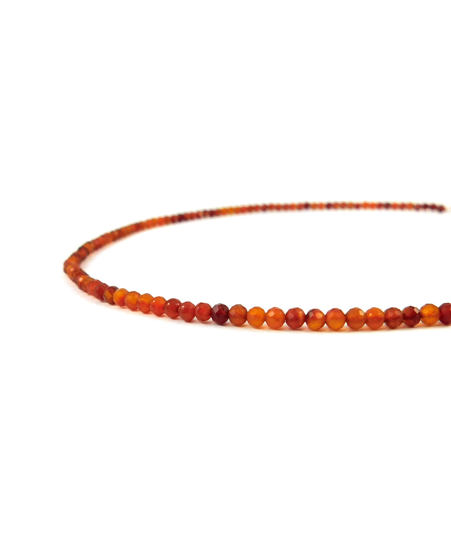 Carnelian facet necklace, silver