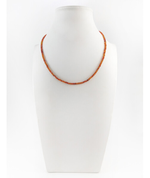 Carnelian facet necklace, silver