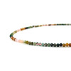 Agate necklace India facet, silver, colored