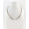 Agate necklace India facet, silver, colored