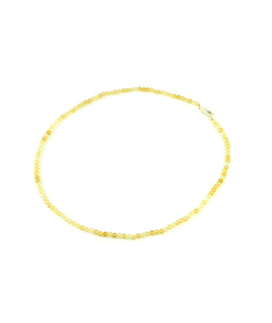 Citrine facet necklace, silver