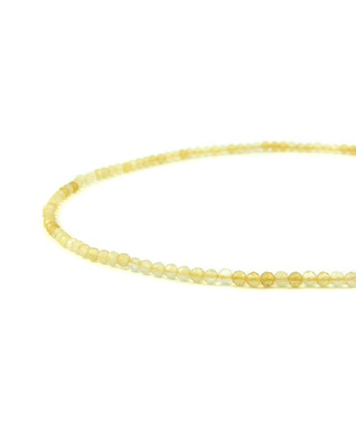 Citrine facet necklace, silver