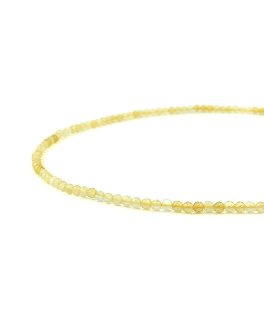 Citrine facet necklace, silver