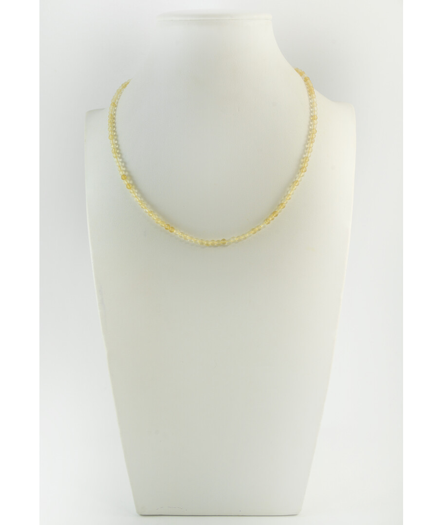 Citrine facet necklace, silver