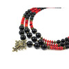 Exclusive necklace &quot;Agate Air&quot; Agate, Coral rondel 3-row