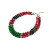 Exclusive necklace &quot;Three-row&quot; Chrysoprase, Agate, Coral