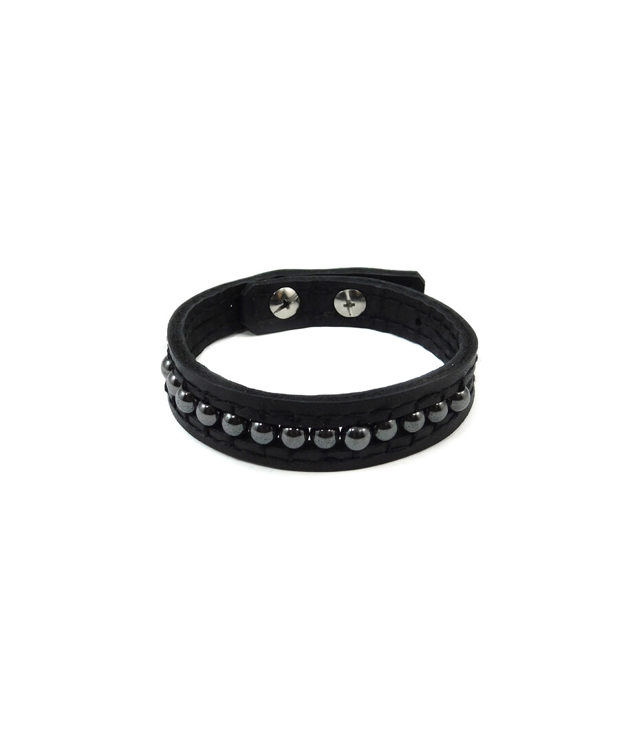 Exclusive Hematite leather bracelet