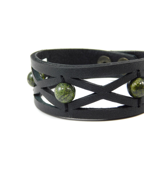 Exclusive snake leather bracelet openwork