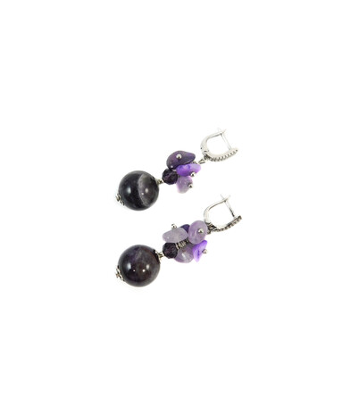 Exclusive earrings "Lavender flower" Amethyst