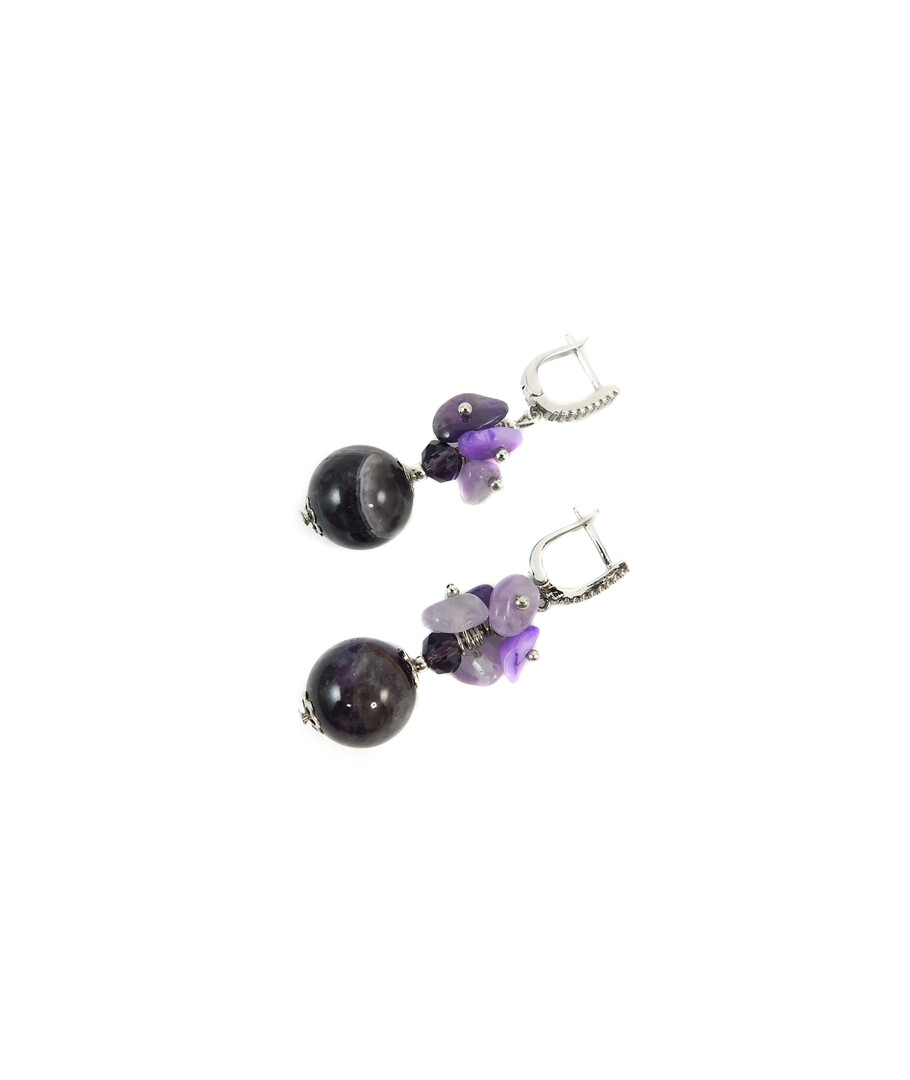 Exclusive earrings "Lavender flower" Amethyst