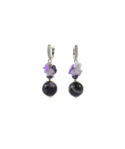 Exclusive earrings "Lavender flower" Amethyst