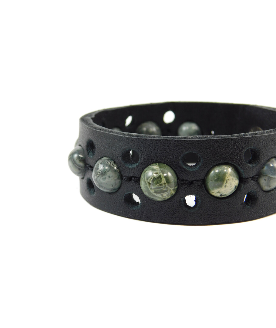 Exclusive leather bracelet Jasper