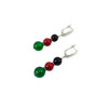 Exclusive earrings &quot;Five row&quot; chrysoprase, coral, agate