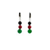 Exclusive earrings &quot;Five row&quot; chrysoprase, coral, agate