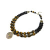 Exclusive necklace &quot;Lada&quot; Shungite, Tiger&#039;s eye, 2 rows