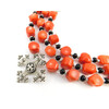 Exclusive necklace &quot;Krasnoslava&quot; Coral galtovka, Agate rondel, 3 rows