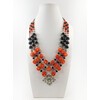 Exclusive necklace &quot;Krasnoslava&quot; Coral galtovka, Agate rondel, 3 rows