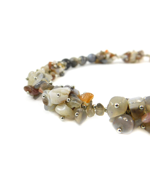 Exclusive necklace "Susie" Agate, crumb