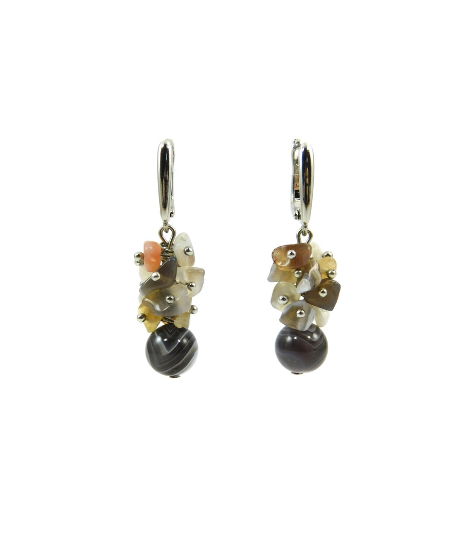 Exclusive earrings "Suzy" Agate, crumb