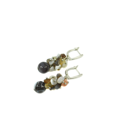 Exclusive earrings "Suzy" Agate, crumb