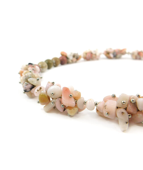 Exclusive necklace "Suzy" Rhodonite, Opal crumb