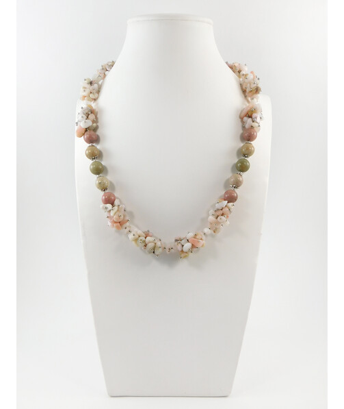 Exclusive necklace "Suzy" Rhodonite, Opal crumb