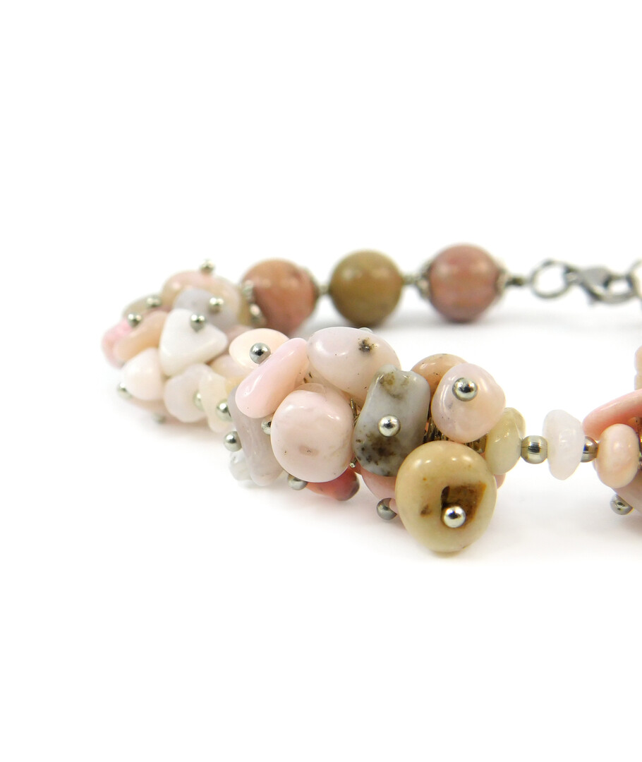 Exclusive bracelet "Suzy" Rhodonite, Opal crumb