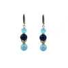 Exclusive earrings &quot;Freshness of the ocean&quot; Agate facet, Aquamarine, Cat&#039;s eye