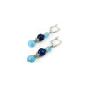 Exclusive earrings &quot;Freshness of the ocean&quot; Agate facet, Aquamarine, Cat&#039;s eye