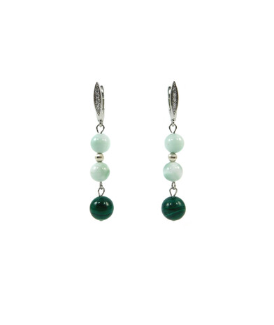 Exclusive Malachite, Angelite earrings