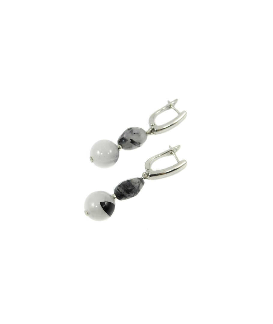 Exclusive earrings "Prima Donna" Quartz, faceted facet