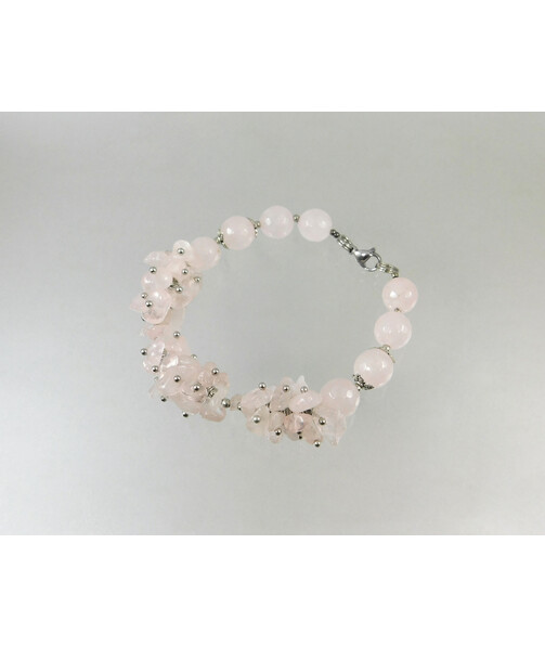 Exclusive bracelet "Suzy" Rose quartz face, crumb