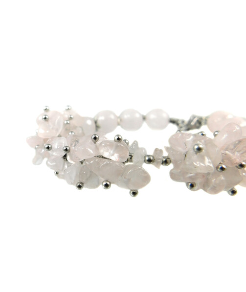 Exclusive bracelet "Suzy" Rose quartz face, crumb