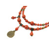 Exclusive necklace &quot;Majestic&quot; Sponge coral, 2 rows