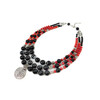 Exclusive necklace &quot;Aracea&quot; Coral rondel, Agate, 3 rows