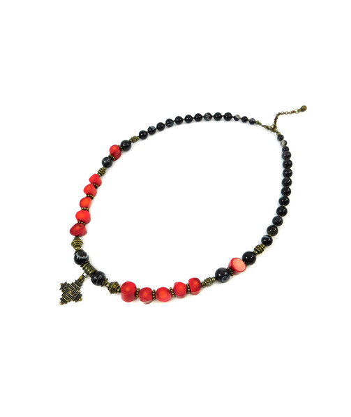 Exclusive necklace "Verlova" Coral, Agate