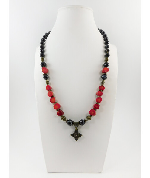 Exclusive necklace "Verlova" Coral, Agate