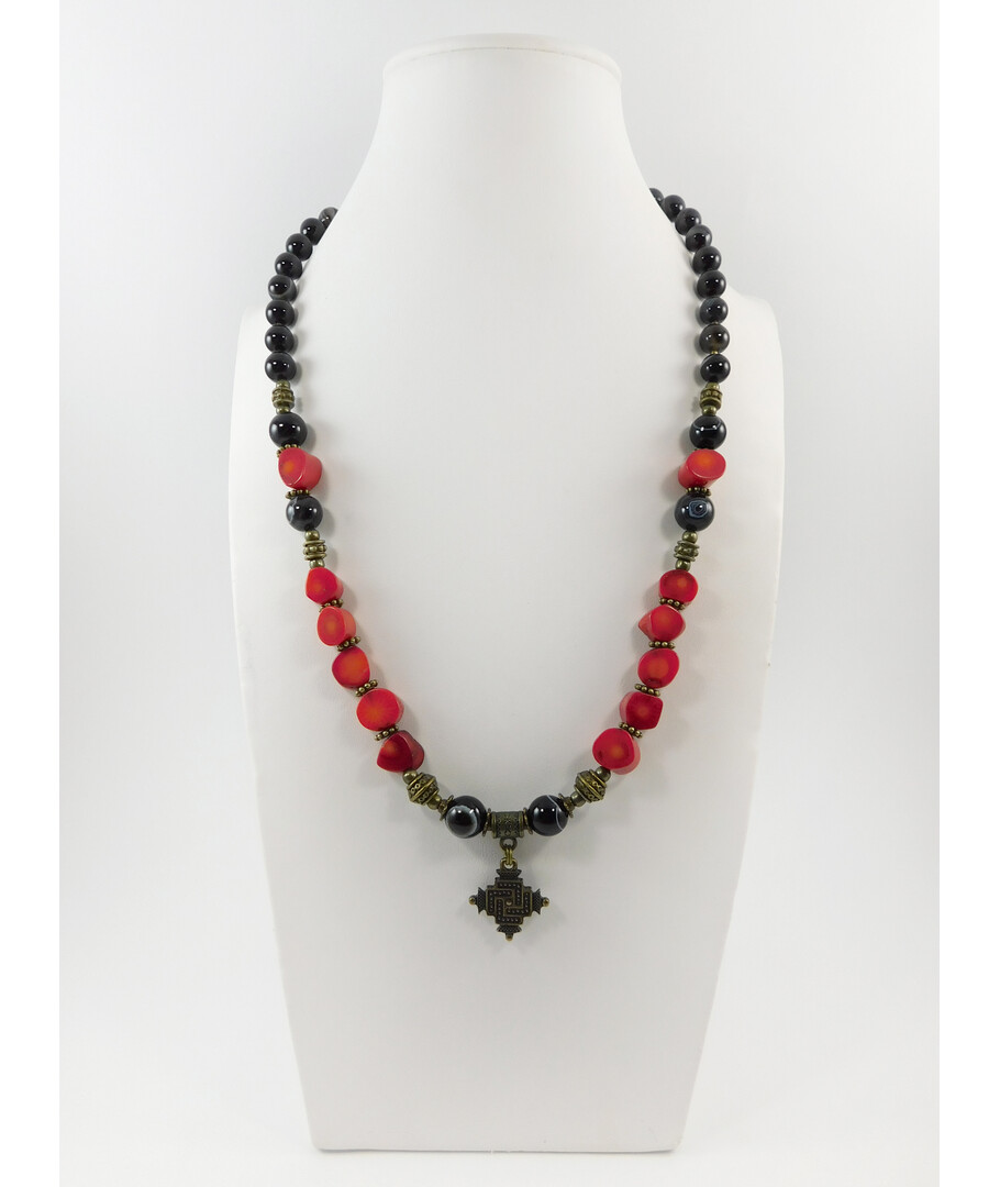 Exclusive necklace "Verlova" Coral, Agate