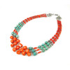 Exclusive necklace &quot;Taisa&quot; Coral, Amazonite, 3 rows