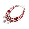 Exclusive necklace &quot;Zvenihor&quot; Red coral, 3 rows