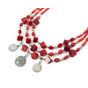 Exclusive necklace &quot;Zvenihor&quot; Red coral, 3 rows