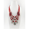 Exclusive necklace &quot;Zvenihor&quot; Red coral, 3 rows