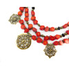 Exclusive necklace &quot;Barva&quot; Coral, Agate rondel, 3 rows